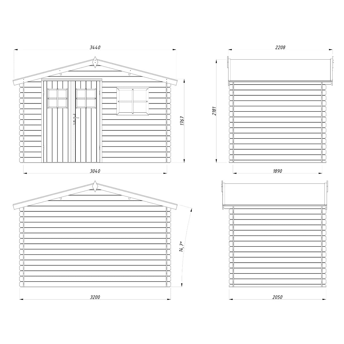 Losa Legnami Latina - Casetta da giardino in legno impregnato 320x205 cm