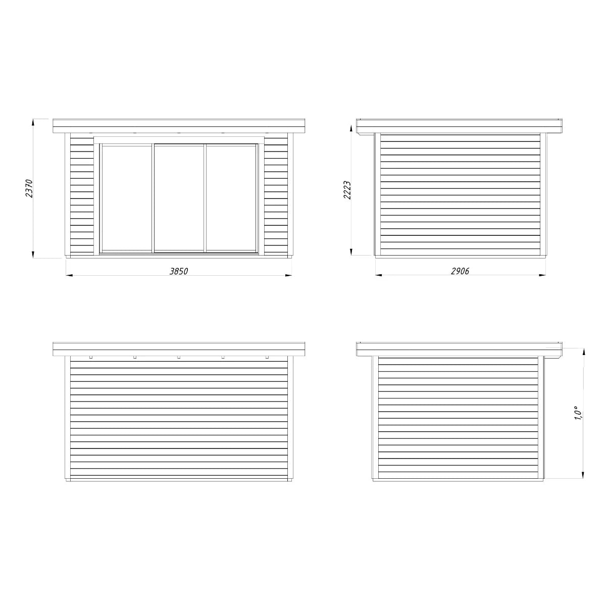 Losa Legnami Lydia B - Casetta da giardino in legno impregnato 385x291 cm