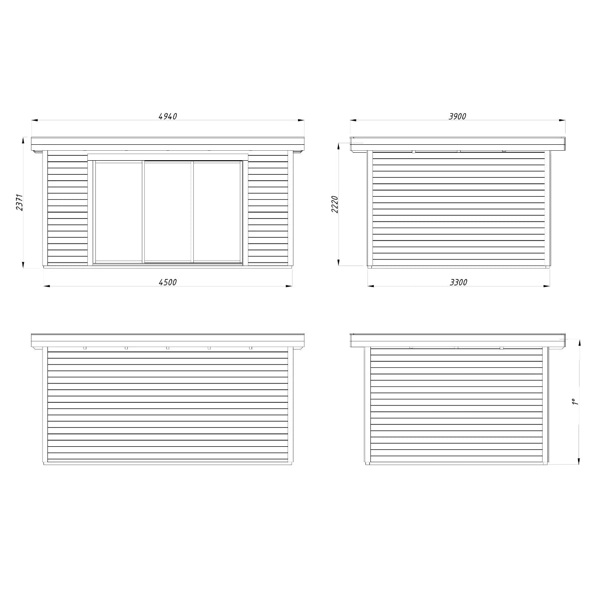 Losa Legnami Lydia C - Casetta da giardino in legno impregnato 450x330 cm