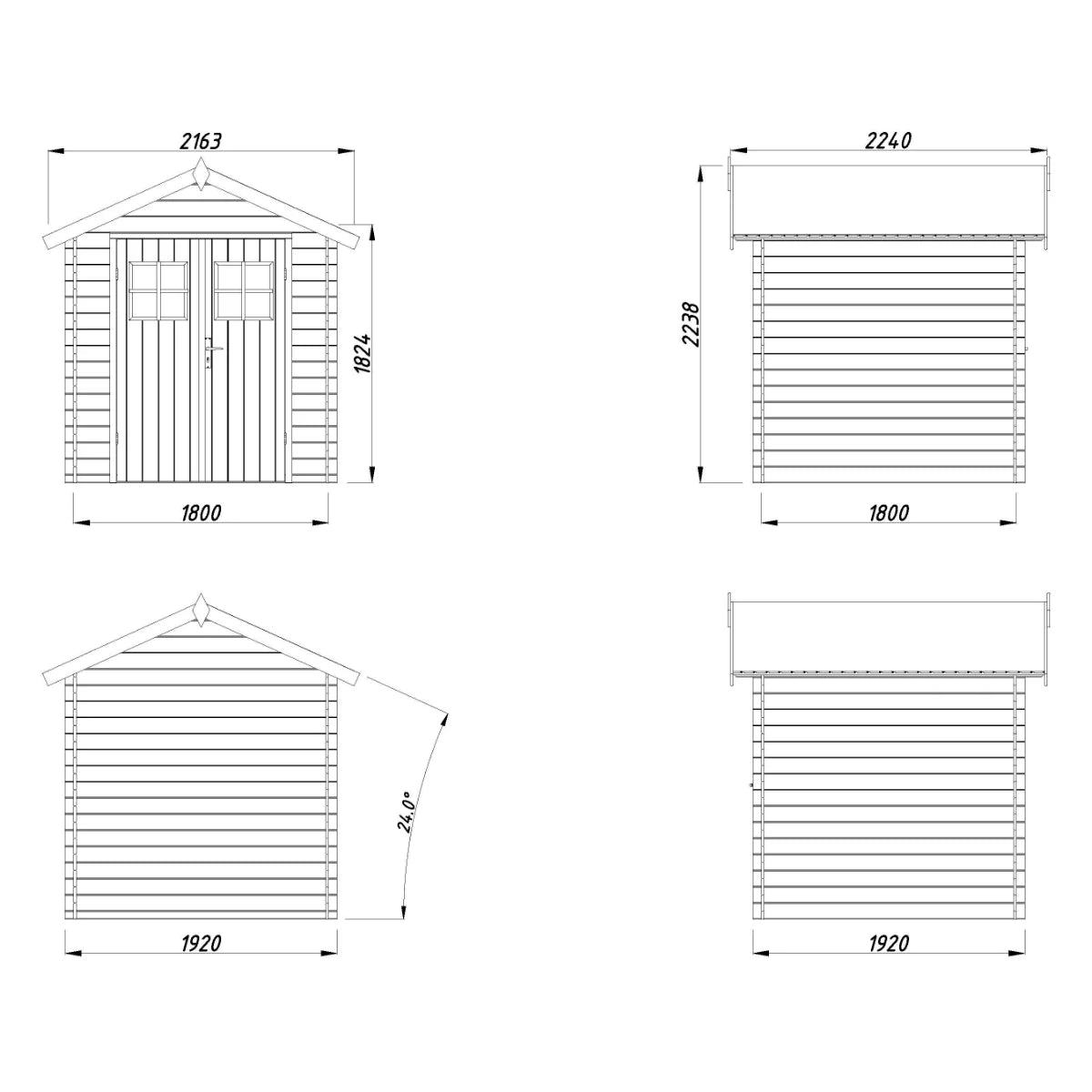 Losa Legnami Mila - Casetta da giardino in legno impregnato 200x200 cm