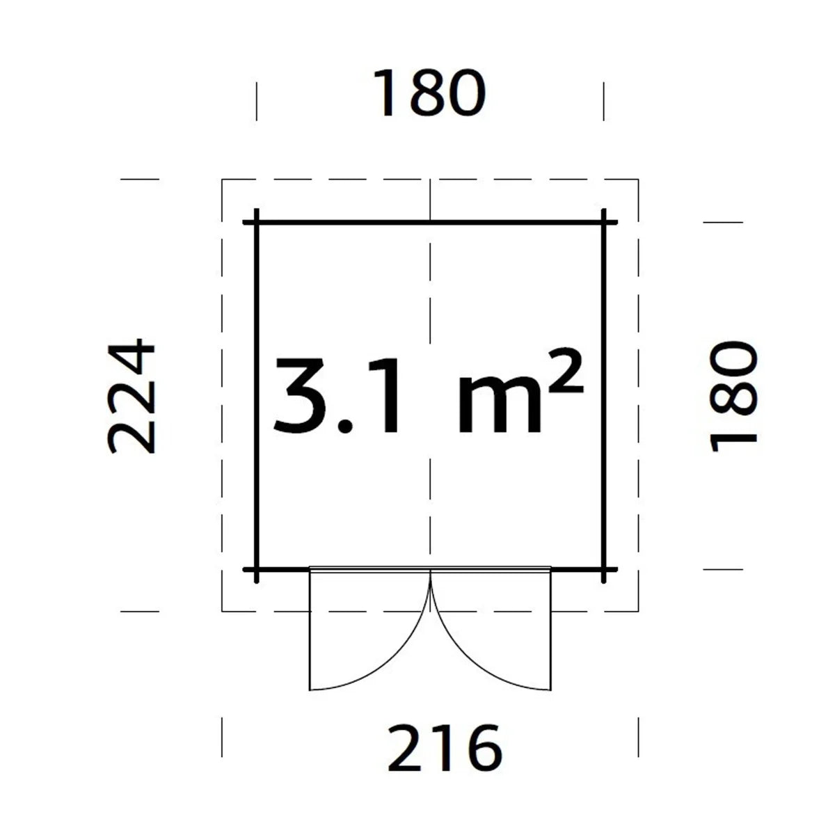 Losa Legnami Mila - Casetta da giardino in legno impregnato 200x200 cm