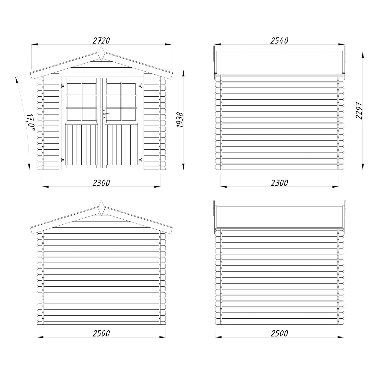 Losa Legnami Noemi - Casetta da giardino in legno impregnato 250x250 cm