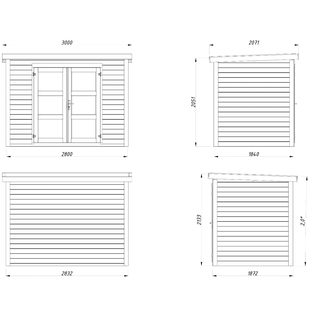 Losa Legnami Olivia 1 - Casetta da giardino in legno impregnato 280x184 cm