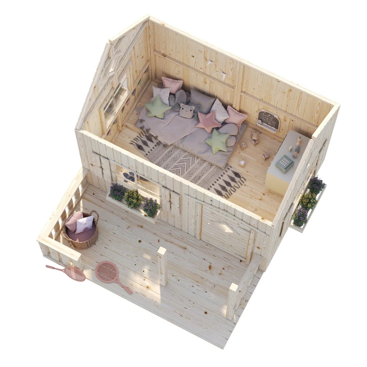 Losa Legnami Otto - Casetta da giardino per bambini in legno impregnato 233x157 cm