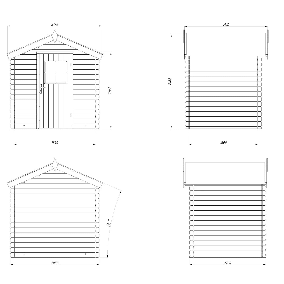 Losa Legnami Paola - Casetta da giardino in legno impregnato 206x176 cm