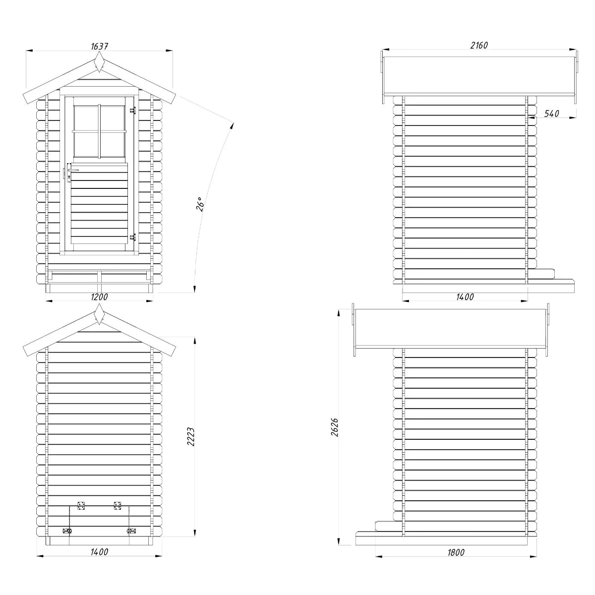 Losa Legnami Petteri - Casetta da giardino in legno impregnato 138x158 cm