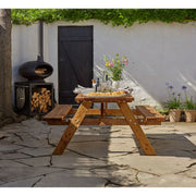 Losa Legnami Picnic Oasi inclusive - Tavolo con panche in legno da giardino 177x154x74 cm