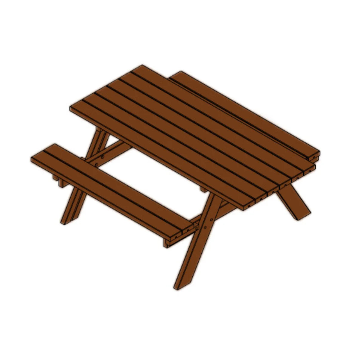 Losa Legnami Picnic Oasi inclusive - Tavolo con panche in legno da giardino 177x154x74 cm