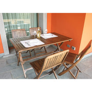 Losa Legnami Set Rodi - Tavolo pieghevole con 4 sedie 135x75 cm