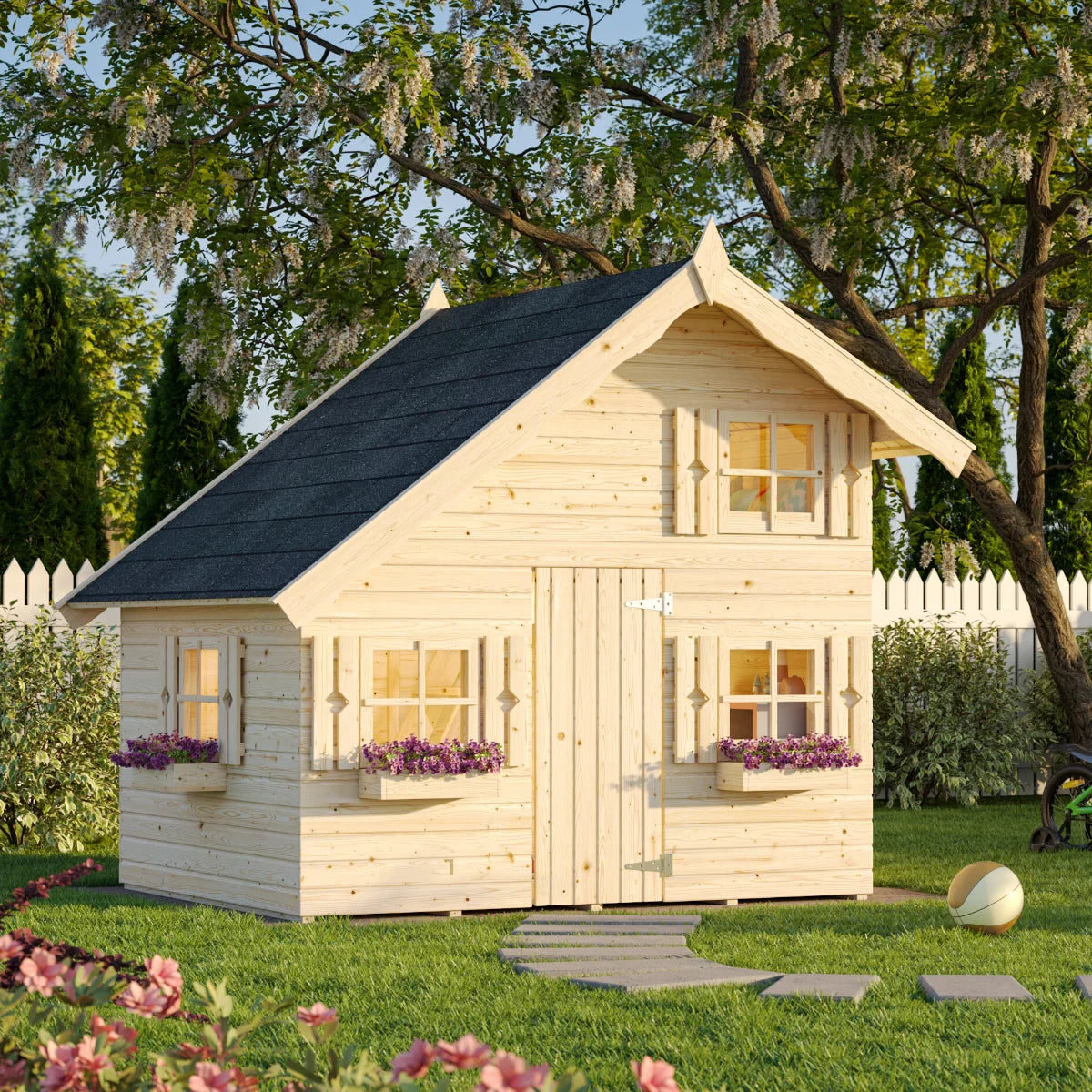 Losa Legnami Tom - Casetta da giardino per bambini in legno impregnato 220x180 cm