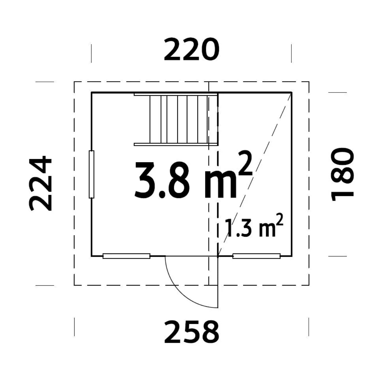 Losa Legnami Tom - Casetta da giardino per bambini in legno impregnato 220x180 cm
