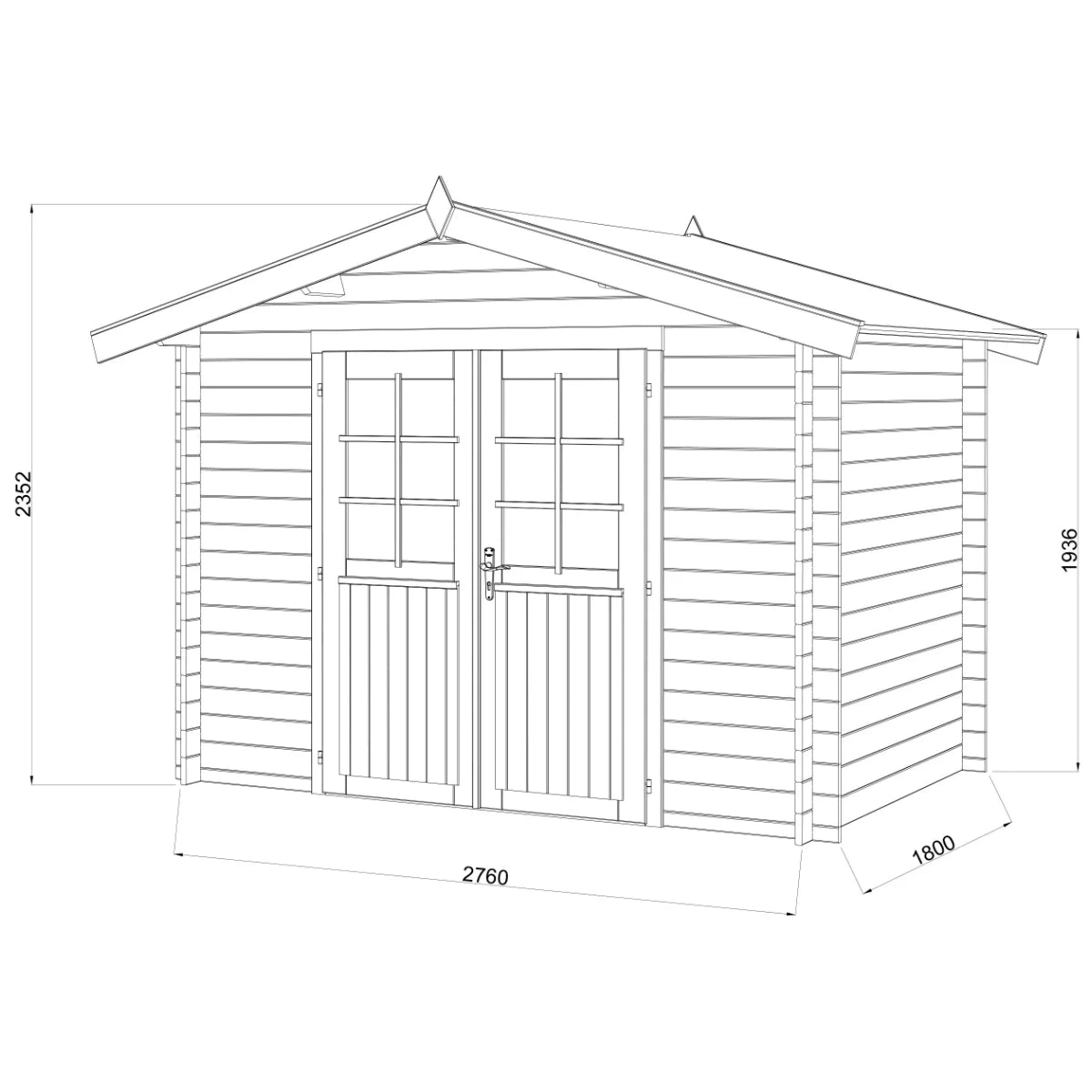 Losa Legnami Valentine A - Casetta da giardino in legno impregnato 320x120x50cm