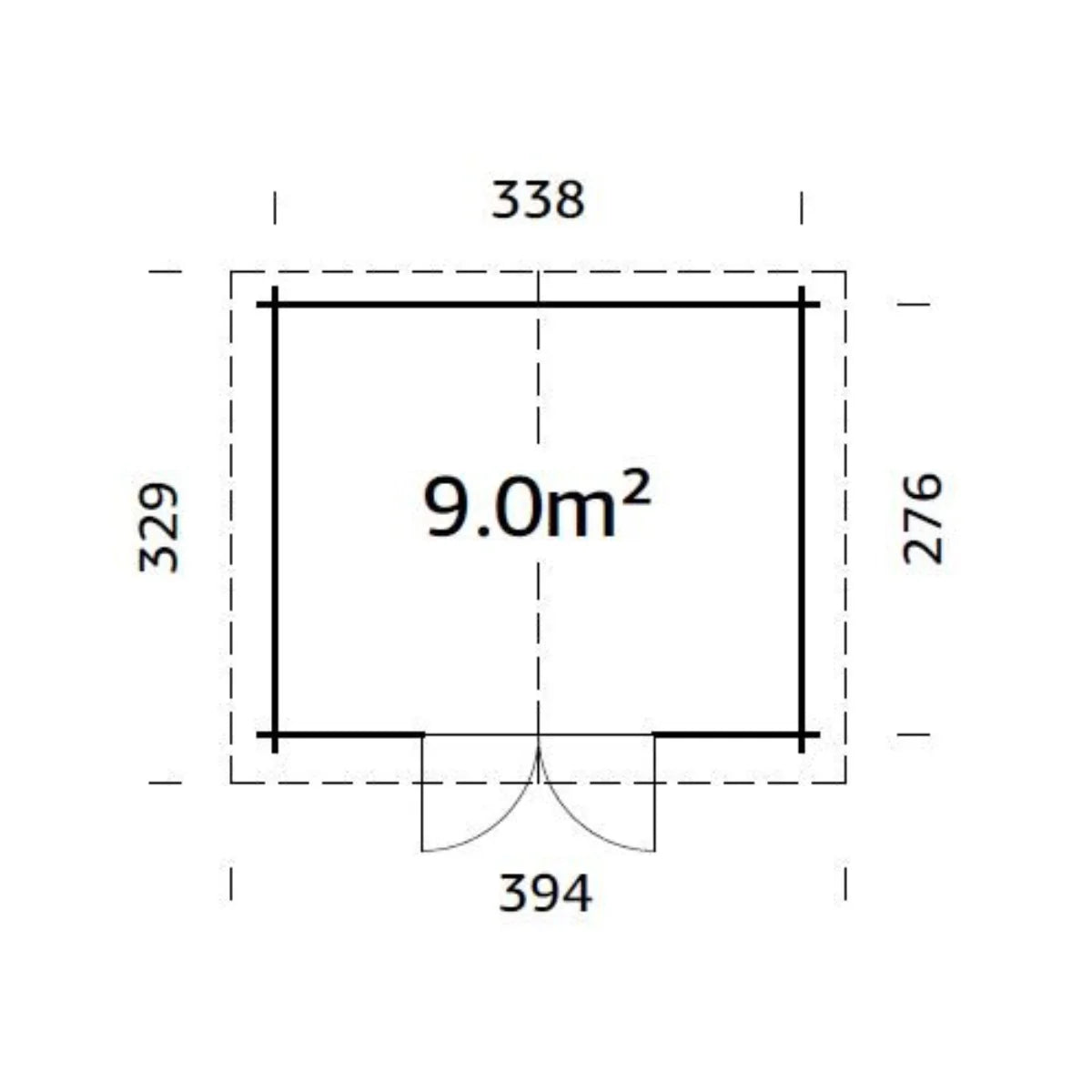 Losa Legnami Valentine B - Casetta da giardino in legno impregnato 358x296 cm