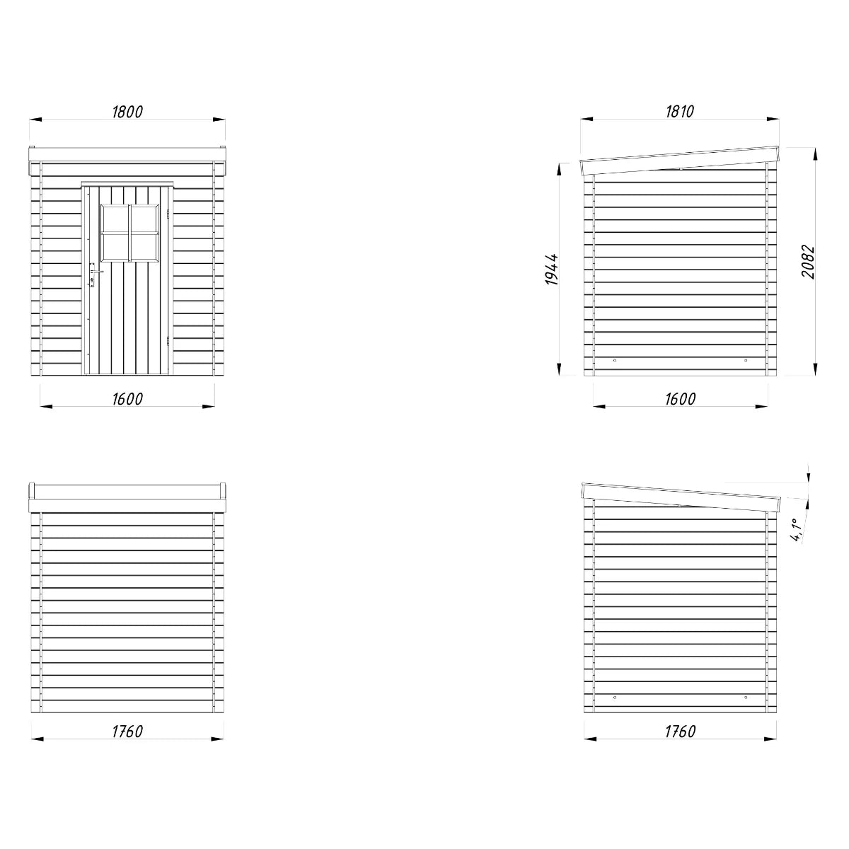 Losa Legnami Zoe A - Casetta da giardino in legno impregnato 176x176 cm