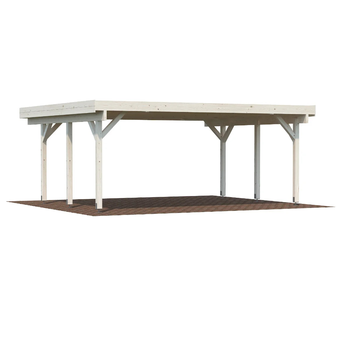 Losa Legnami Carport DOPPIO - Ripara Auto in legno con copertura 512X600 cm