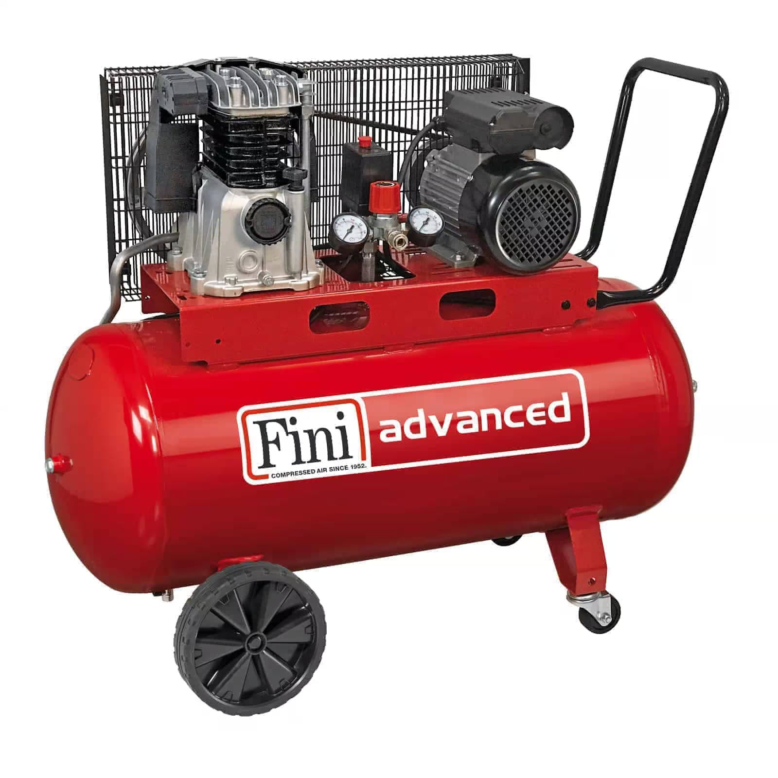 Fini MK102-100-2M – Compressore professionale a cinghia 100 litri, 2 HP, 10 bar