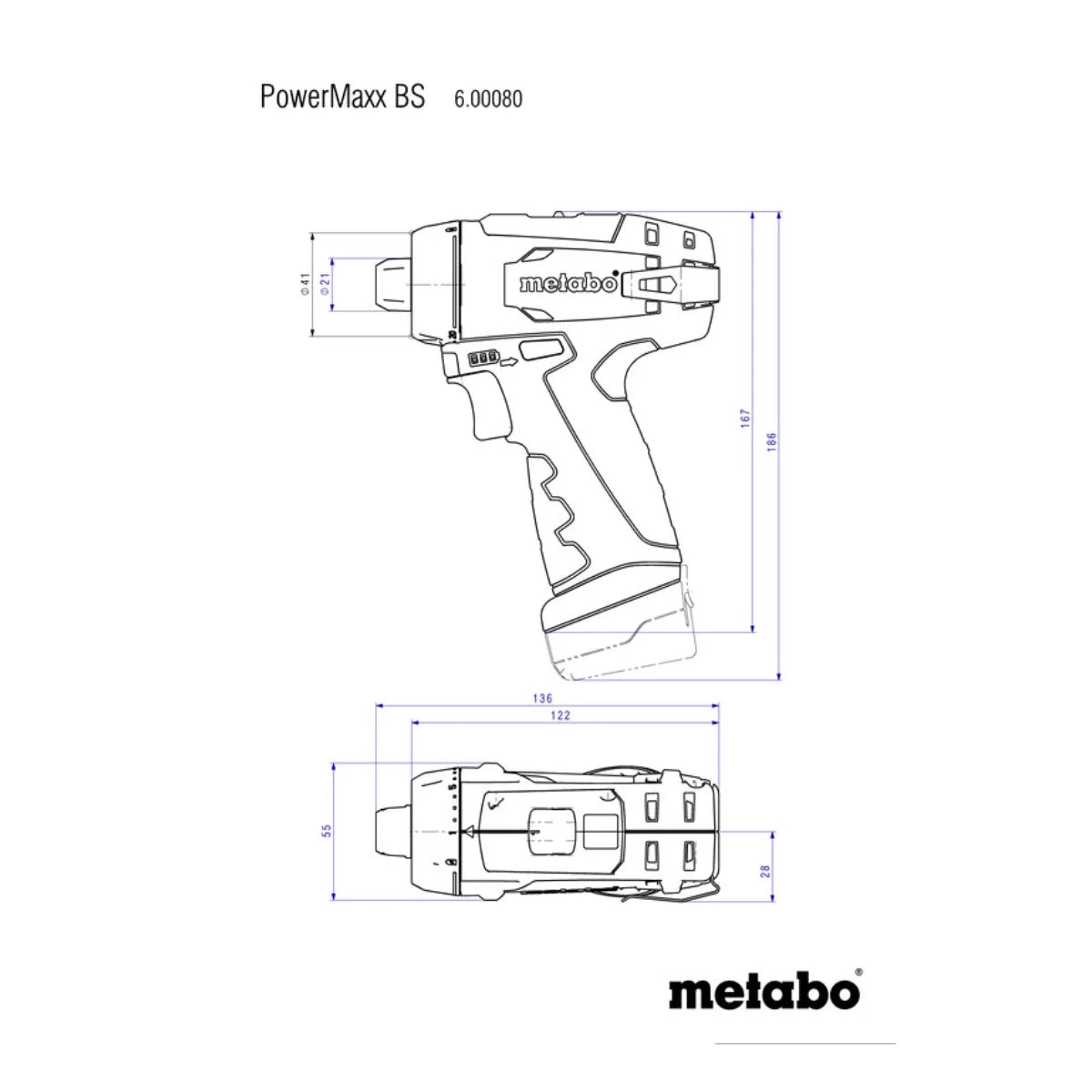 Metabo 600984500 PowerMaxx BS Basic Trapano avvitatore a batteria 12V