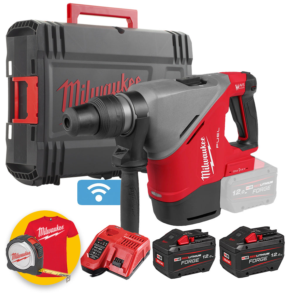 Milwaukee M18 FHACO540-122C - Martello demo perforatore SDS-MAX 18V classe 5Kg - 2 batterie da 12Ah FORGE