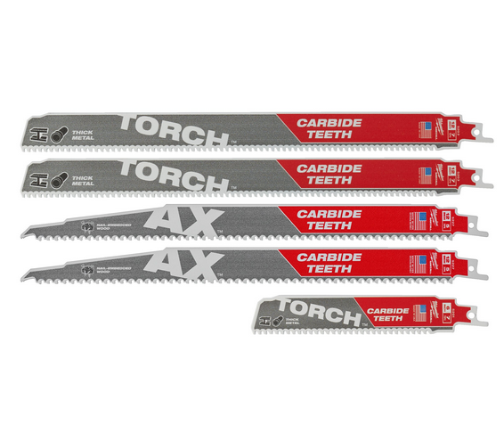 Milwaukee 49222206 SAWZALL Carbide 5 pezzi Demolition Set lame segaccio SAWZALL mix , metallo , legno chiodi