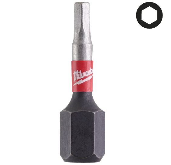 Milwaukee 4932430893 Shockwave Hex 2.5 mm x 25 mm - 2 pcs Bit SHOCKWAVE per avvitatori ad impulsi