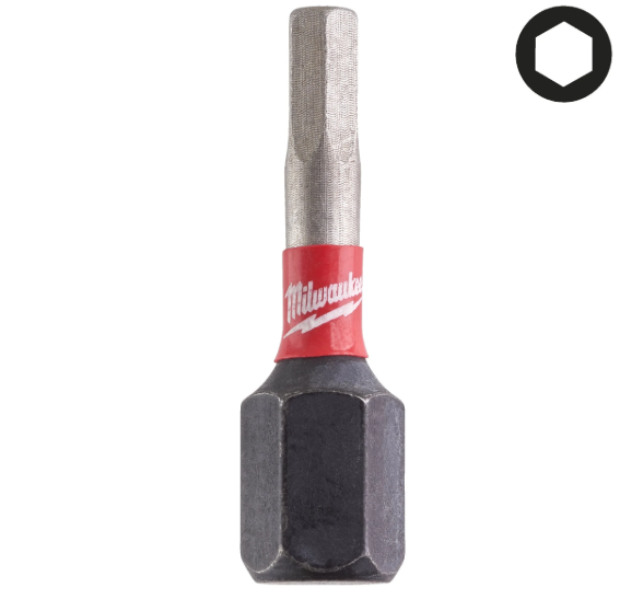 Milwaukee 4932500379 BIT HEX3 25MM (conf. 3pz) Bit SHOCKWAVE per avvitatori ad impulsi