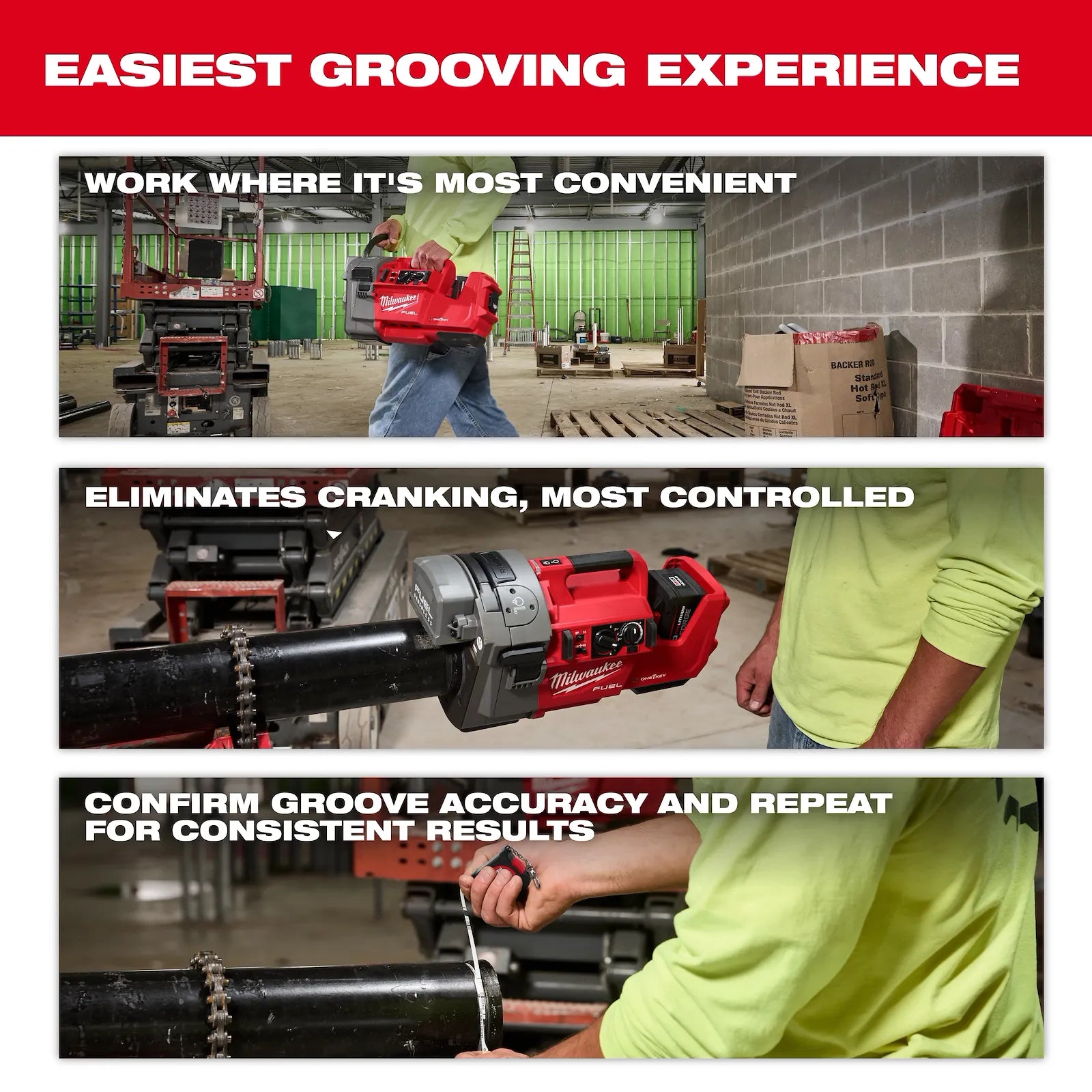 Milwaukee M18 FRGRO2-0C - Scanalatrice 18V per tubazioni 2" - 6" - Solo Corpo
