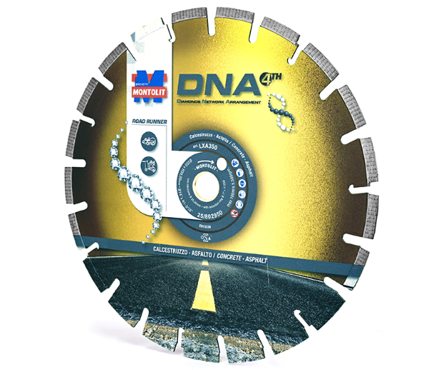 Montolit LXA350 foro 25,4 mm DNA Disco diamantato per calcestruzzo e asfalto per potenze fino a 5 Kw