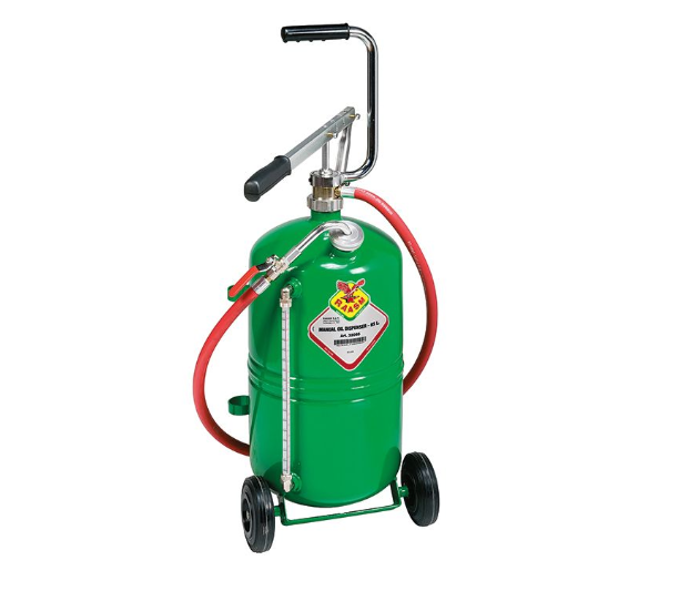 Raasm 32024 Distributore olio manuale carrellato con pompa a doppio effetto 24 Lt