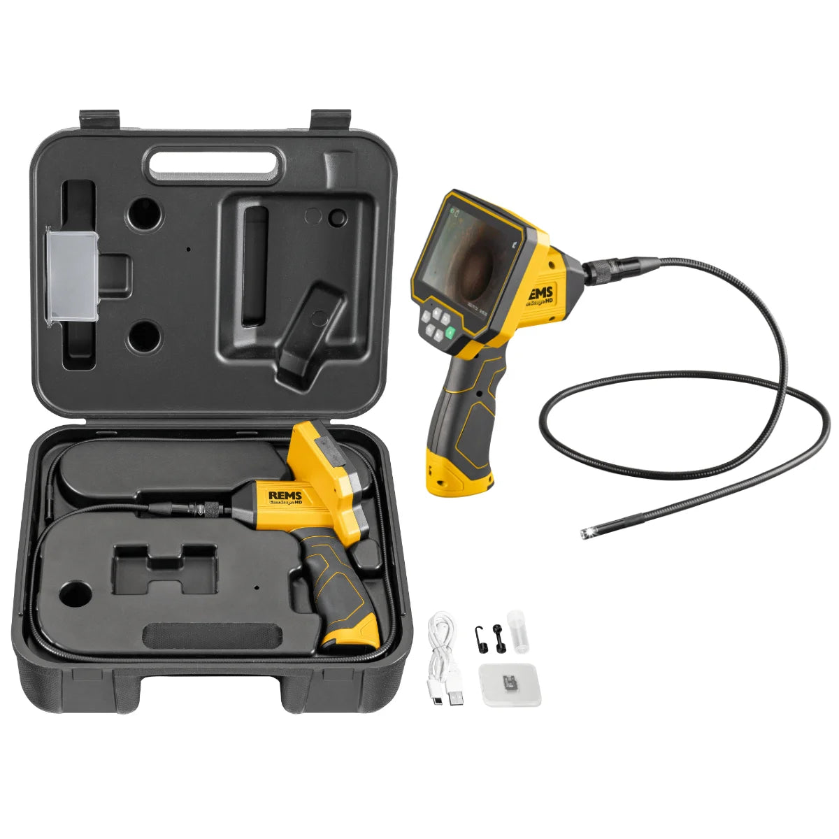 Rems CamScope HD Set Telecamera - Endoscopio portatile per ispezioni e analisi tubi