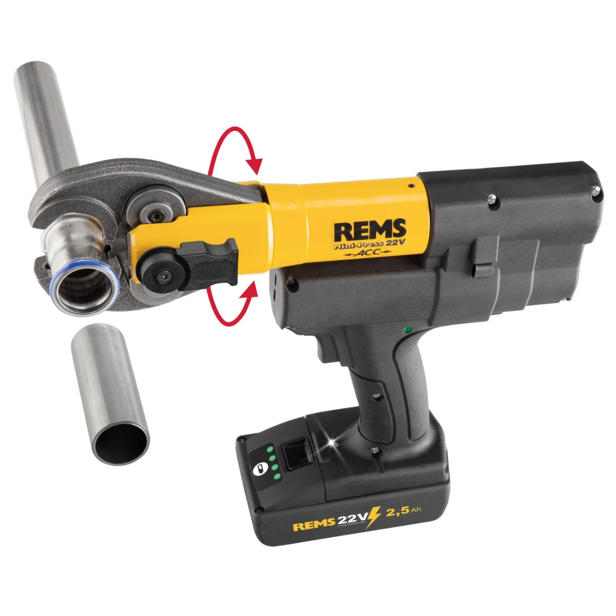Rems Mini-Press 22V ACC Pressatrice idraulica a batteria 22kN per tubi fino a 40 mm