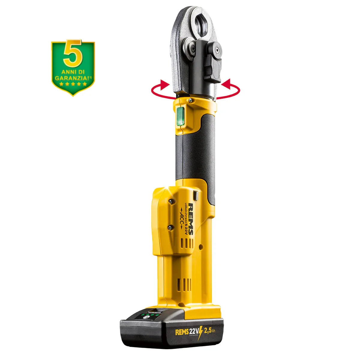 Rems Mini-Press S 22V ACC Pressatrice idraulica a batteria 22kN per tubi fino a 40 mm