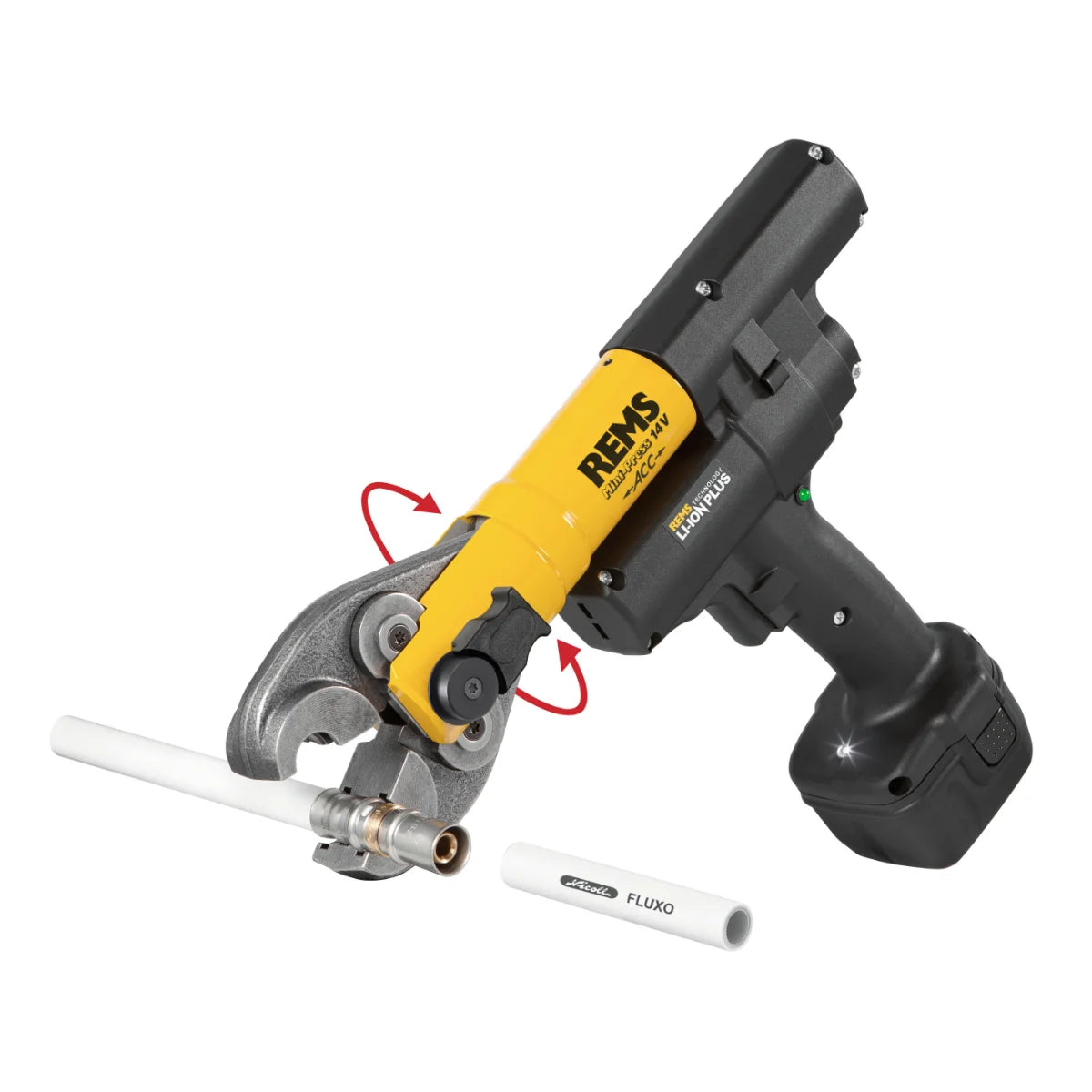 Rems Mini-Press 14V ACC Pressatrice idraulica a batteria 22kN per tubi fino a 40 mm