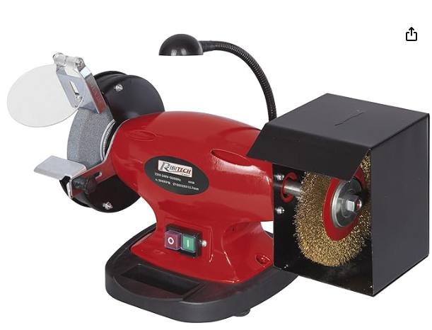 Ribimex PRTMEBRO150 - Smerigliatrice da banco combinata - Ø 150mm con mola e spazzola 450W - 2950 giri/min
