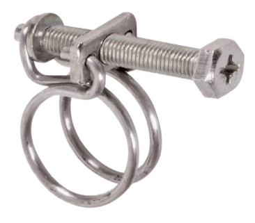 Ribimex PRCOL2F2428/I Set di 2 fascette inox doppio filo Ø 24/28 mm , larghezza 9 mm