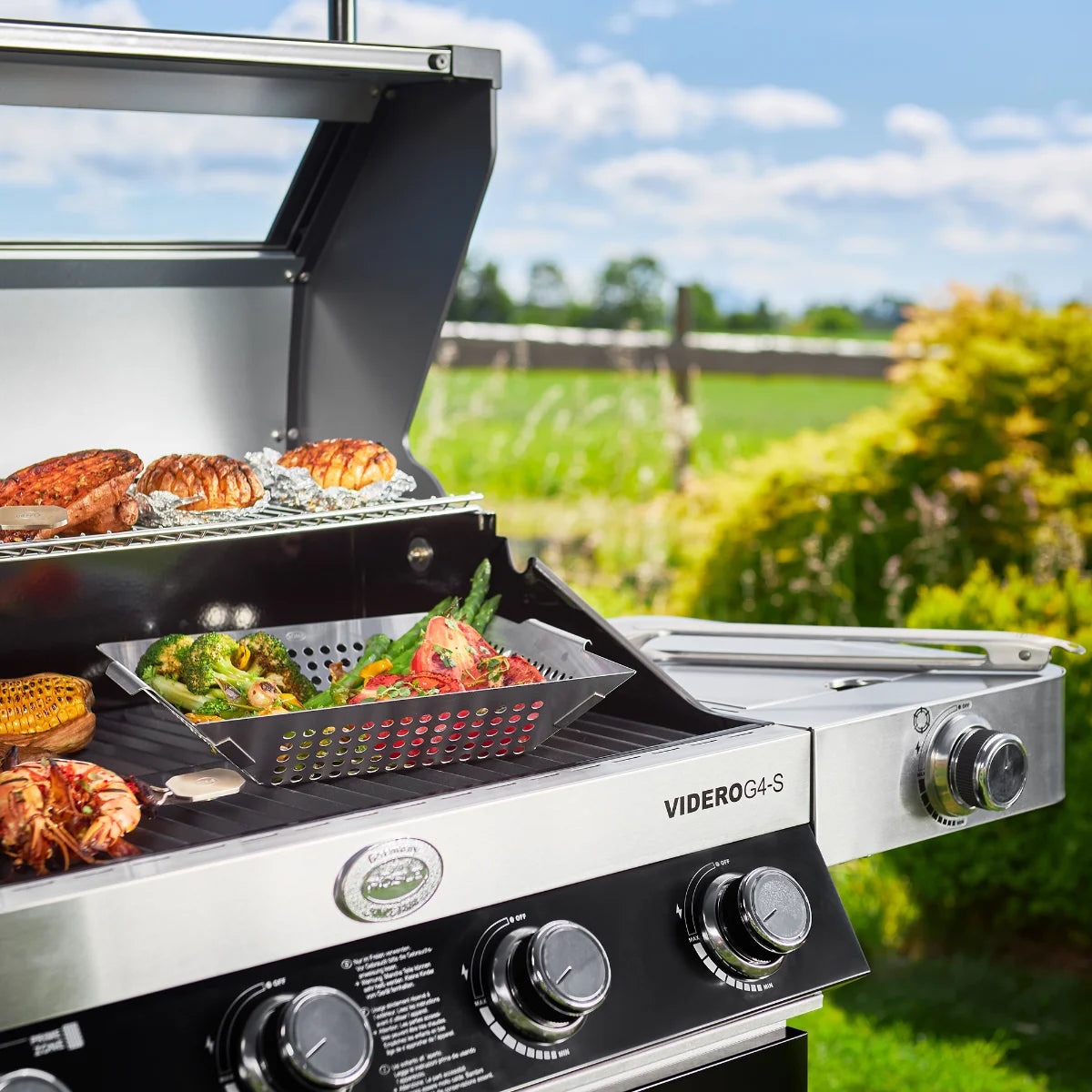 Rosle Videro G4-S VARIO+ 250531 - Barbecue a gas 20.5Kw - 30mbar - 4 Fuochi
