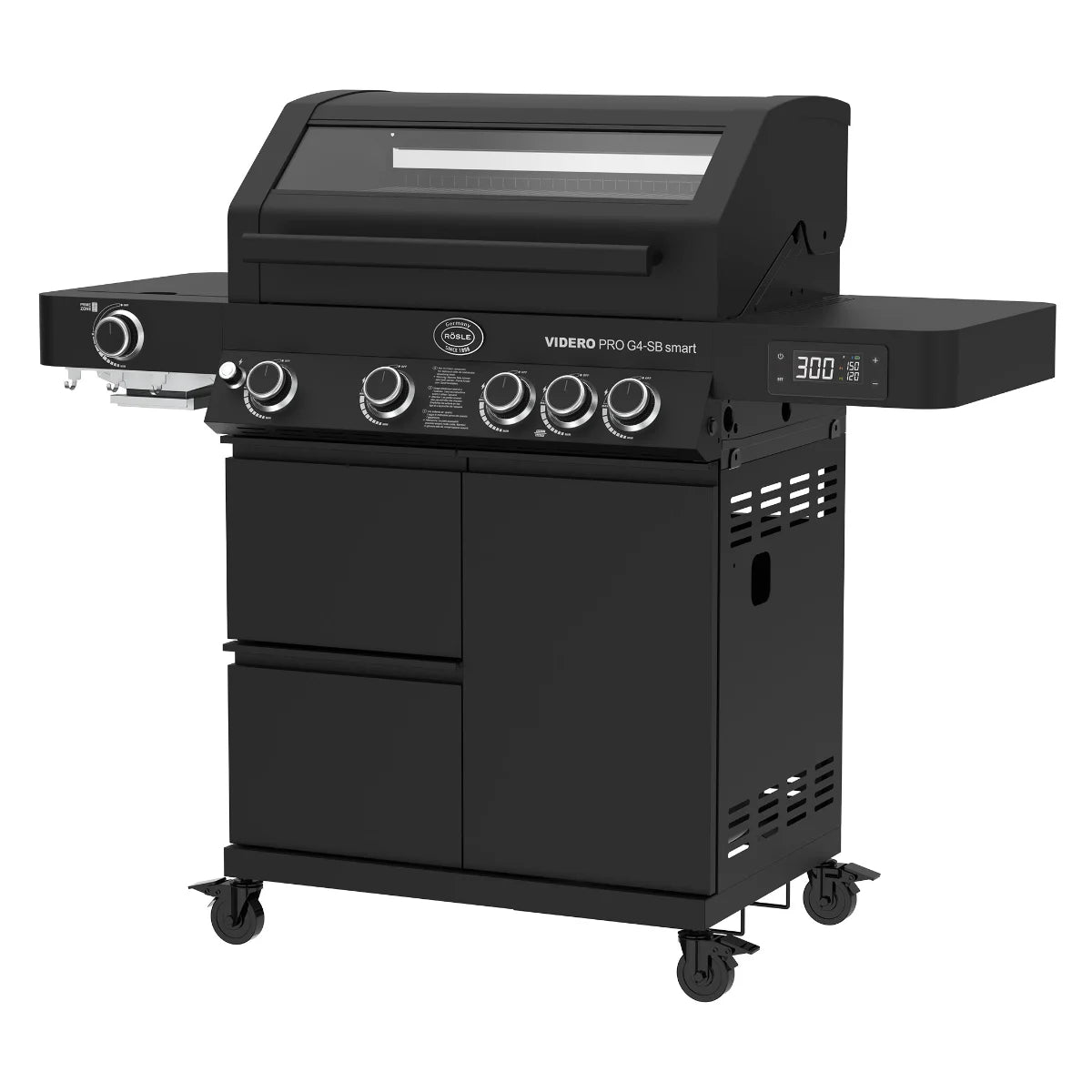 Rosle VIDERO PRO G4-SB smart Vario+ 251060 - Barbecue a gas 20.7Kw - 30mbar - 4 Fuochi