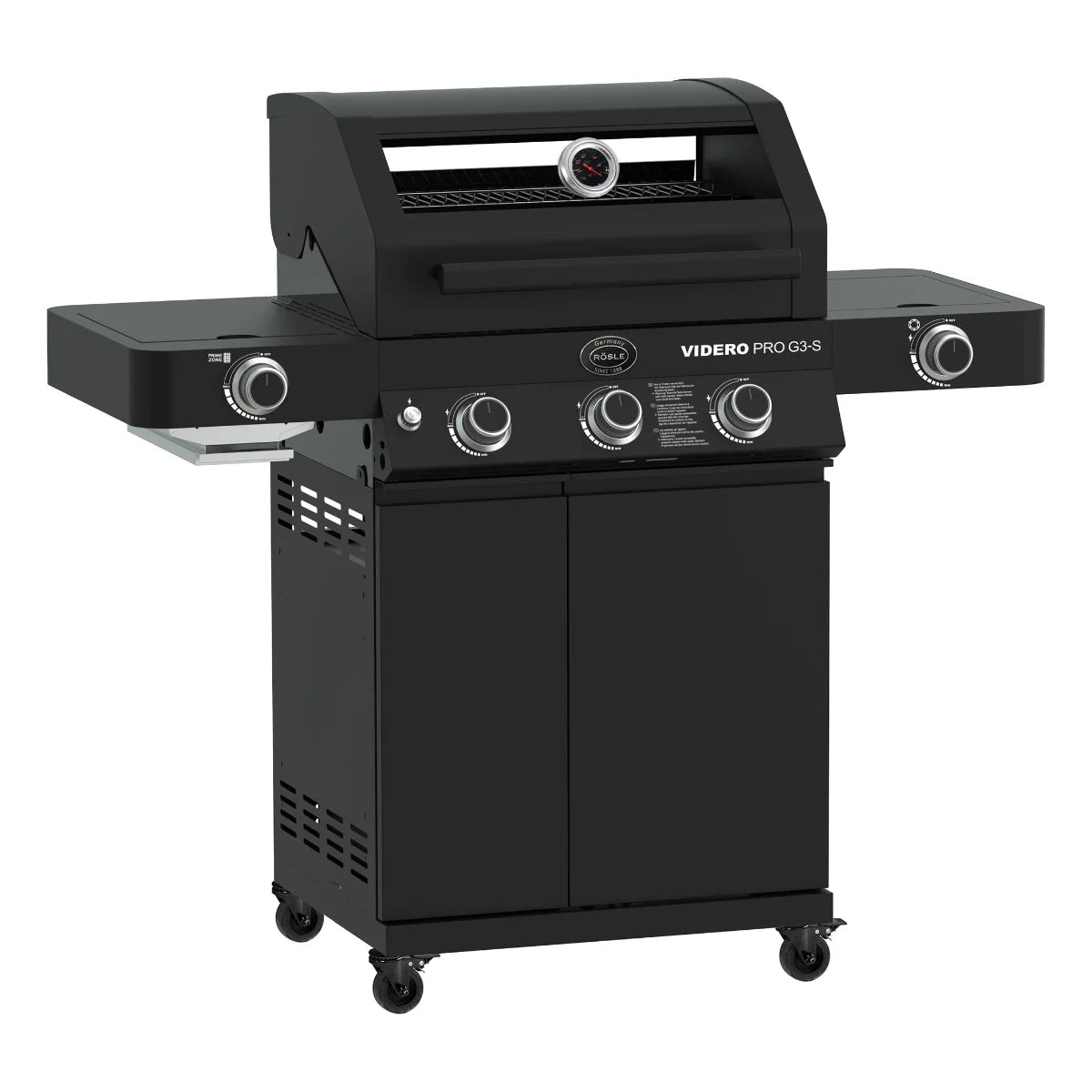 Rosle Videro PRO G3-S VARIO+ 250576 - Barbecue a gas 17Kw - 30mbar - 3 Fuochi