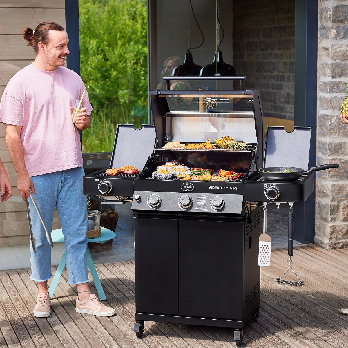 Rosle Videro PRO G3-S VARIO+ 250576 - Barbecue a gas 17Kw - 30mbar - 3 Fuochi