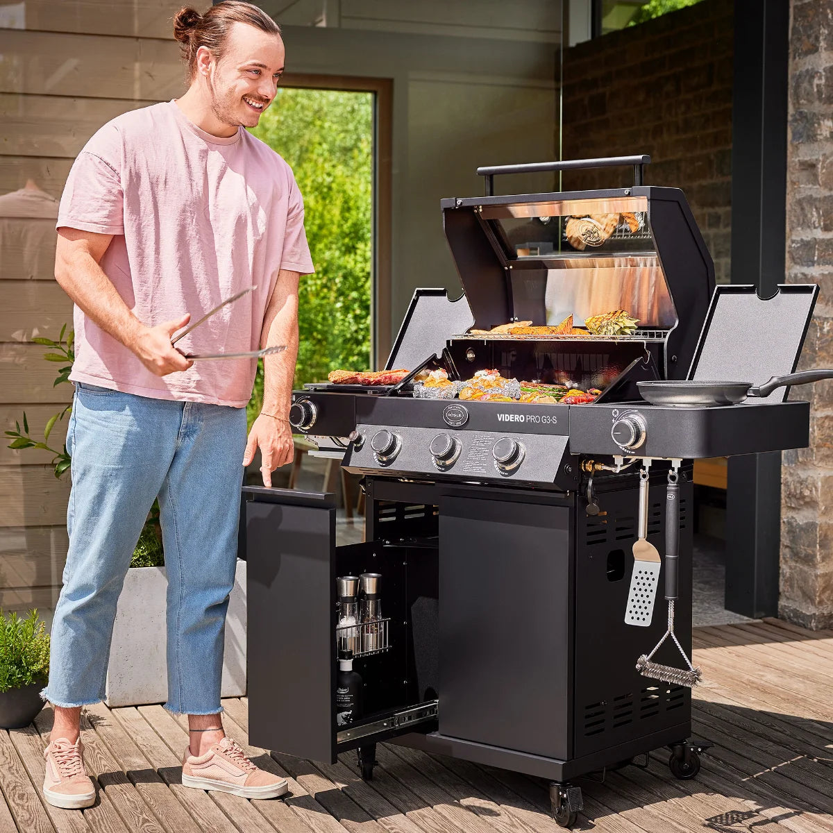 Rosle Videro PRO G3-S VARIO+ 250576 - Barbecue a gas 17Kw - 30mbar - 3 Fuochi