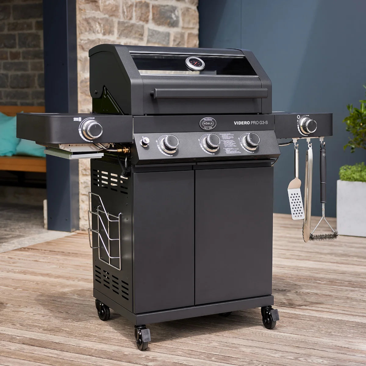 Rosle Videro PRO G3-S VARIO+ 250576 - Barbecue a gas 17Kw - 30mbar - 3 Fuochi