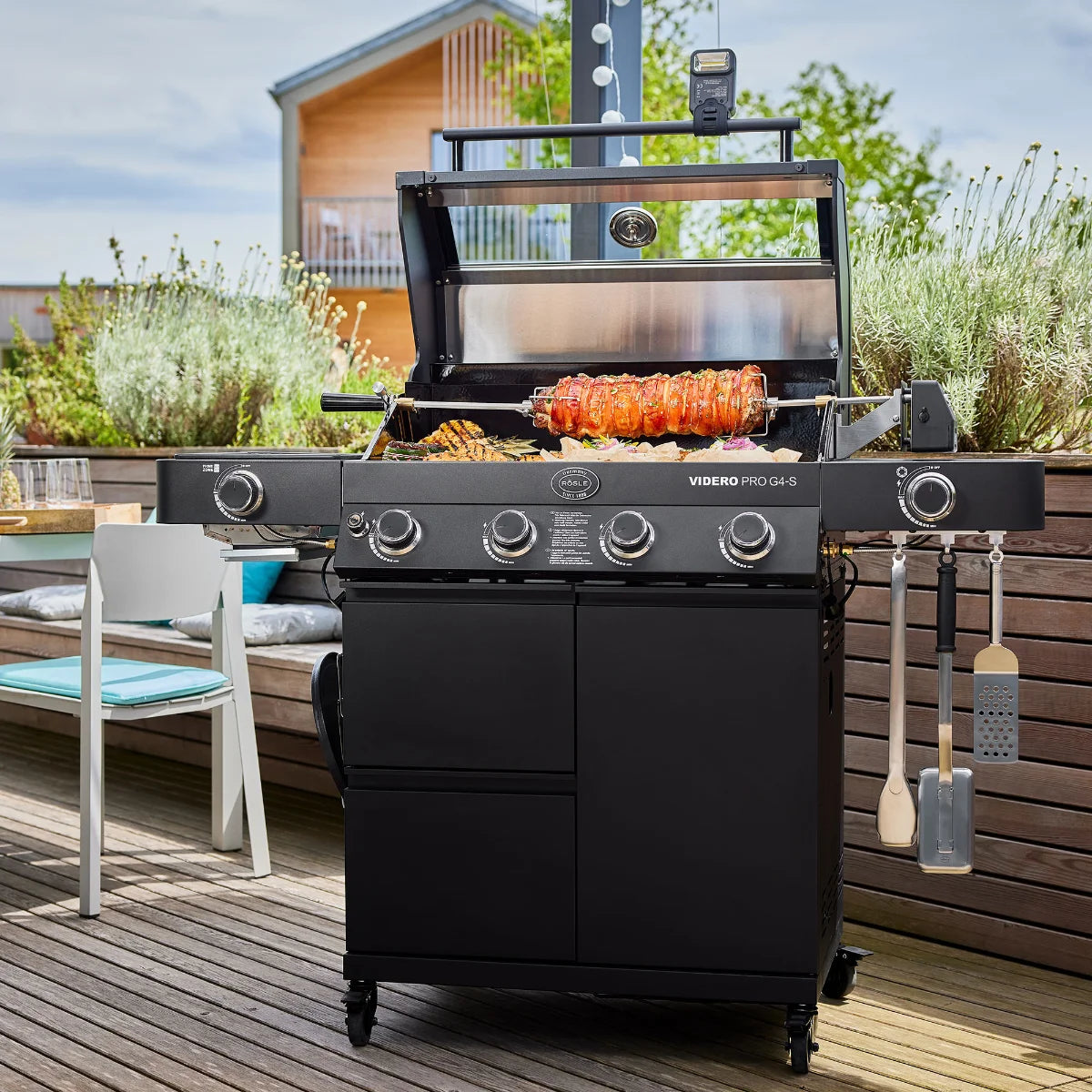 Rosle Videro PRO G4-S Vario+ 250577 - Barbecue a gas 20.5Kw - 30mbar - 4 Fuochi