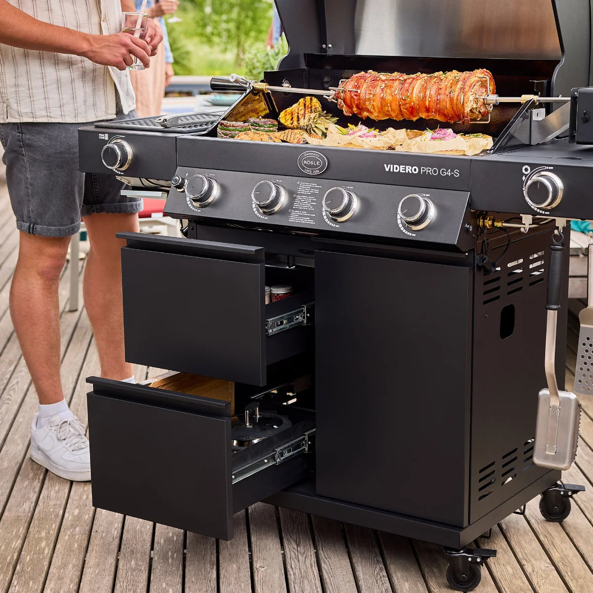 Rosle Videro PRO G4-S Vario+ 250577 - Barbecue a gas 20.5Kw - 30mbar - 4 Fuochi