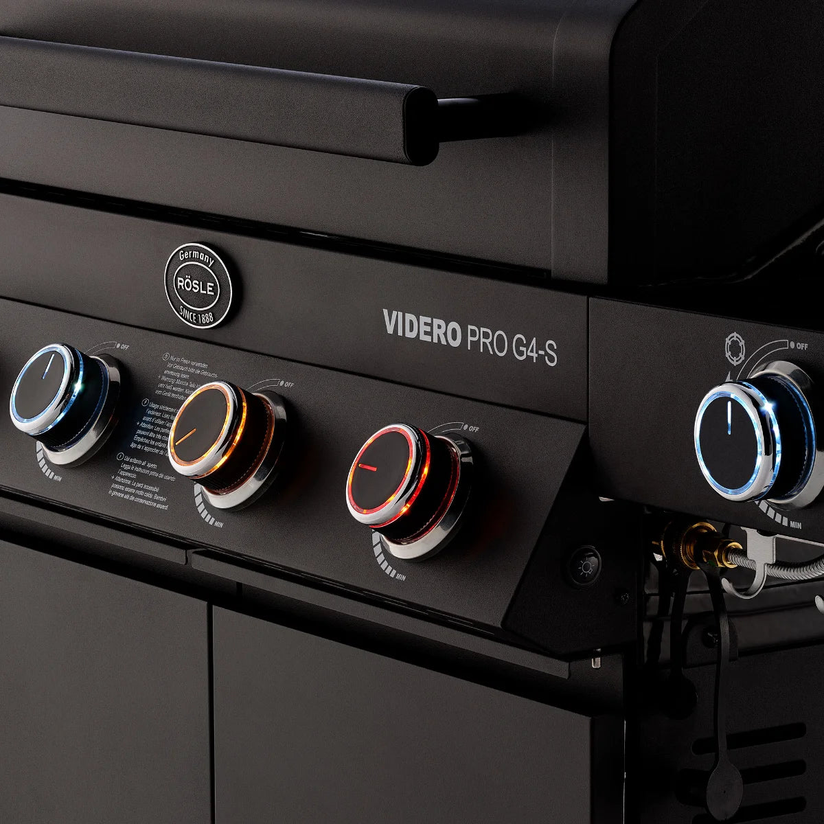 Rosle Videro PRO G4-S Vario+ 250577 - Barbecue a gas 20.5Kw - 30mbar - 4 Fuochi