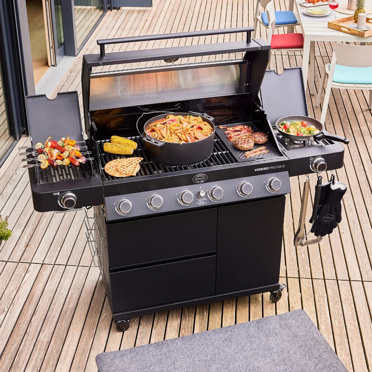 Rosle Videro PRO G6-S Vario+ 251061 - Barbecue a gas 27.5Kw - 30mbar - 6 Fuochi