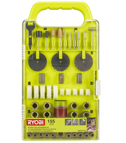Ryobi RAKRT155 di accessori per utensili rotativi standard 3,2 mm multiuso da 155 pezzi