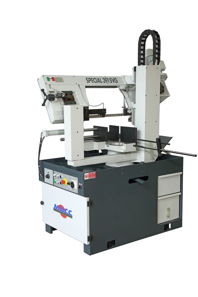 MACC SPECIAL 391 SVG - Segatrice a nastro professionale semiautomatica per ferro, lubrificata