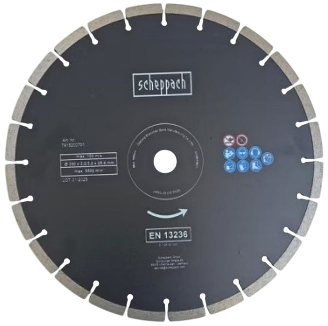 Scheppach 5915201004 Disco 350x3,2x2,2x25.4 mm per mototroncatrice per cemento Scheppach pts400