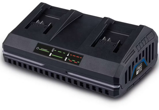 Scheppach sdbc4.5a Doppio caricabatterie "Ultra Rapido" 20v per batterie serie ixes