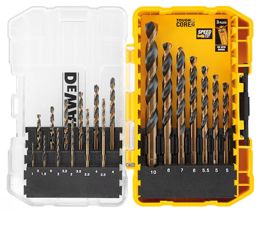 Dewalt DT70728 Serie Punte HSS-G per metallo 19PZ. BLACK&GOLD , 3 Taglienti