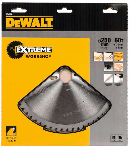 Dewalt DT4351-QZ Lama per banco sega circolare 250mm x foro 30mm - dentatura 60T
